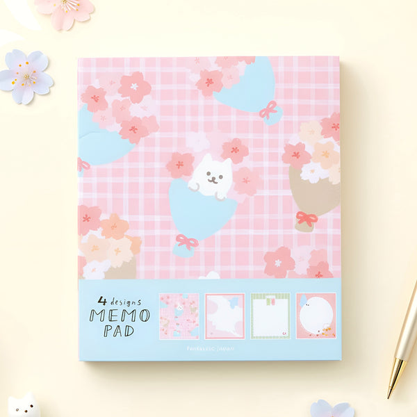 Furukawashiko 4 Designs Memo Pad - Fluffy Sakura