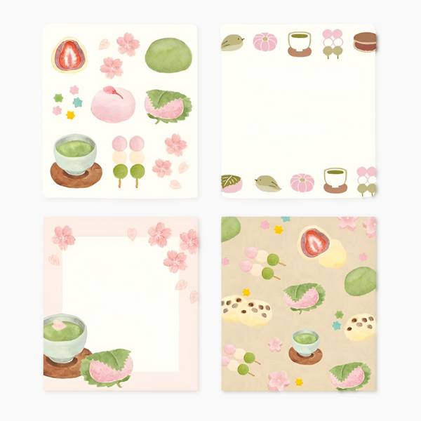 Furukawashiko 4 Designs Memo Pad - Wagashi - Limited Spring Edition