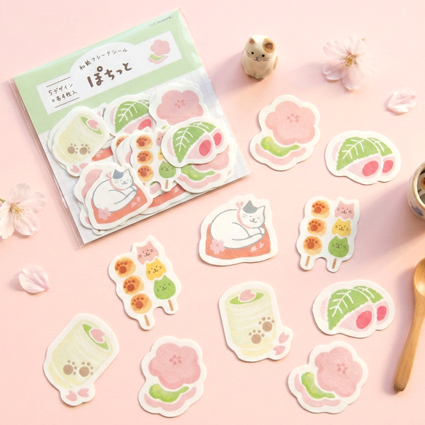 Furukawashiko Flake Stickers - Cat Cafe