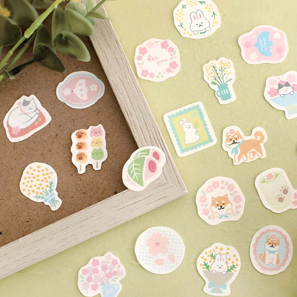 Furukawashiko Flake Stickers - Cat Cafe