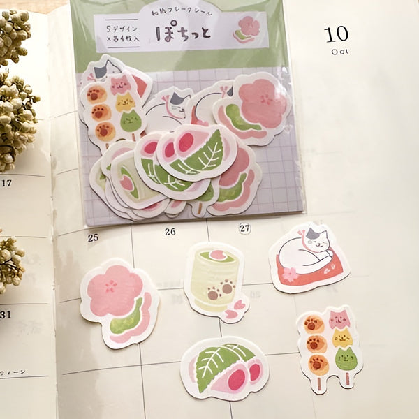 Furukawashiko Flake Stickers - Cat Cafe