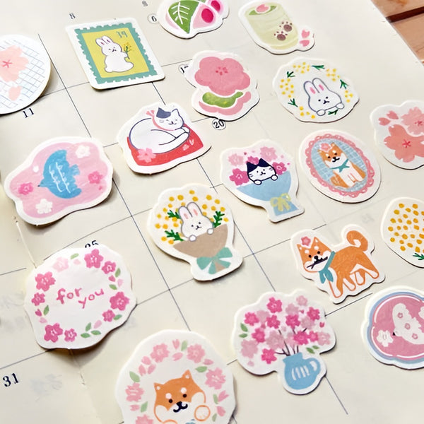 Furukawashiko Flake Stickers - Cat Cafe