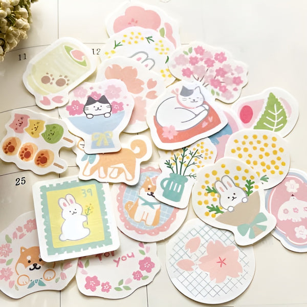 Furukawashiko Flake Stickers - Cat Cafe