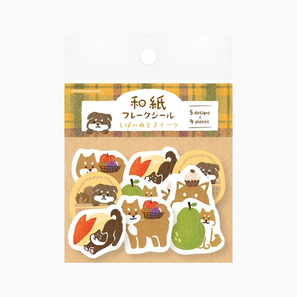 Furukawashiko Flake Stickers - Limited Autumn Edition - Shiba Inu & Sweets