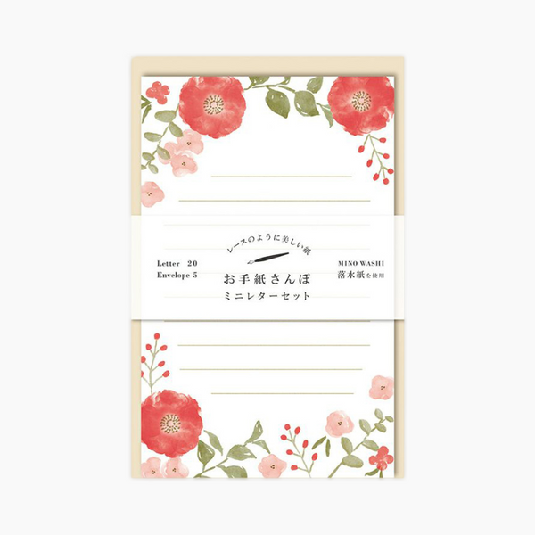 Furukawashiko Mini Letter Set - Red Rose Thicket