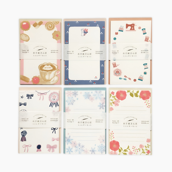 Furukawashiko Mini Letter Set - Red Rose Thicket