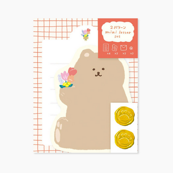 Furukawashiko My Biyori Die-Cut Mini Letter Set - Bear