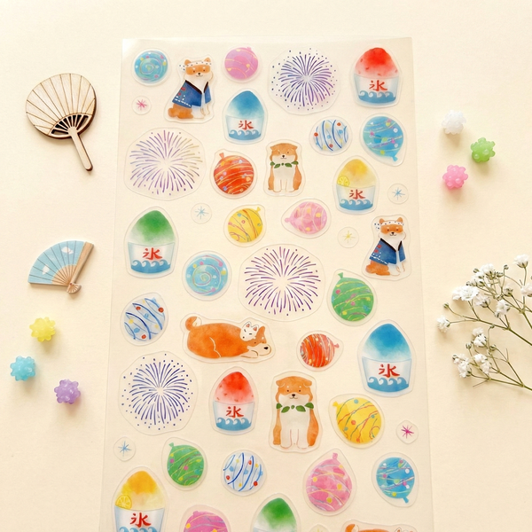 Furukawashiko Stickers - Limited Summer Edition - Shiba Fireworks