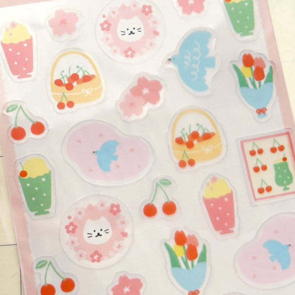 Furukawashiko Transparent Sticker Sheet - Fluttering Sakura