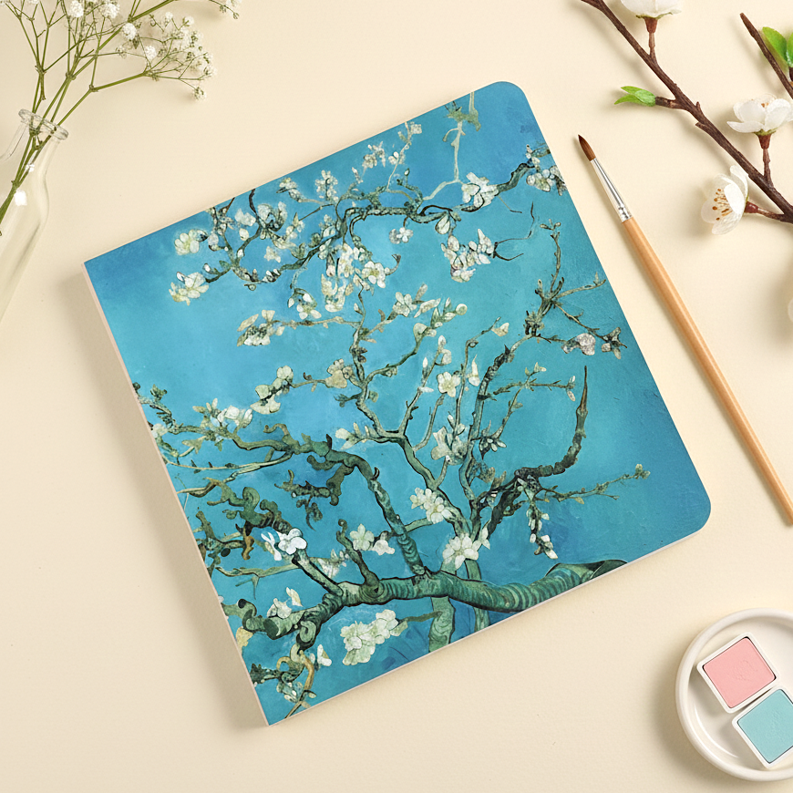 Almond Blossom Watercolor Painting Sketchbook