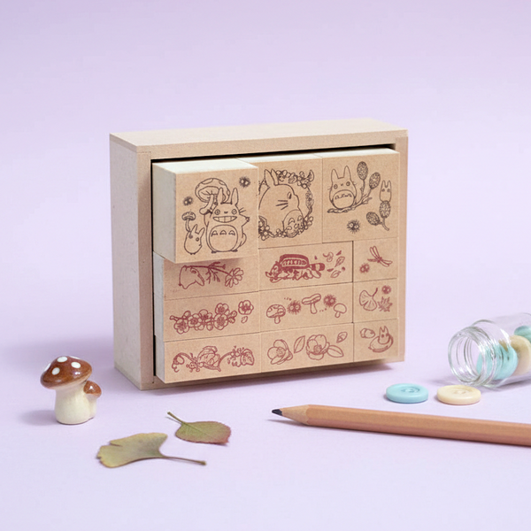 Beverly My Neighbor Totoro Flower Pattern Stamp Set - Fall