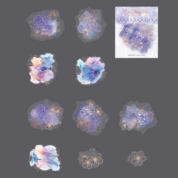 Gilded Flower Glow Stickers