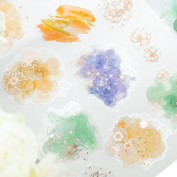 Gilded Flower Glow Stickers