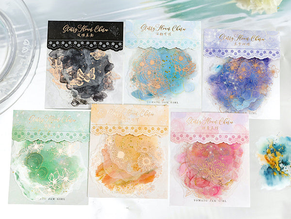Gilded Flower Glow Stickers