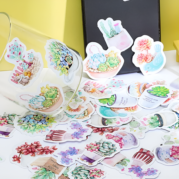 Green Succulent Plant Stickers