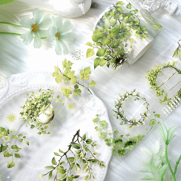 Greenery Garland Clear Masking Tape - Extra Wide