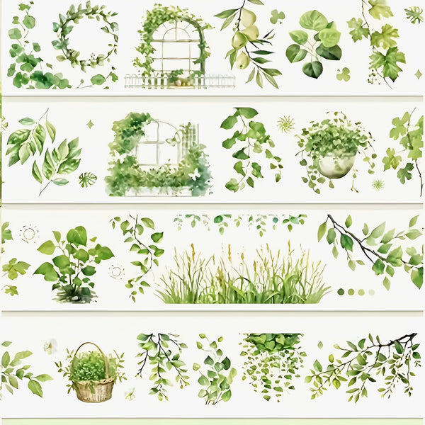 Greenery Garland Clear Masking Tape - Extra Wide