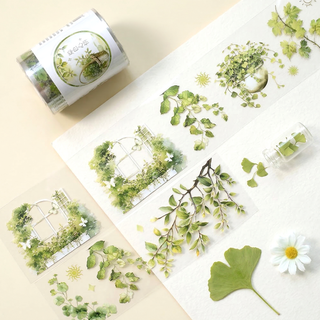 Greenery Garland Clear Masking Tape - Extra Wide