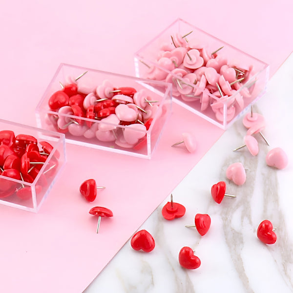 Heart Shaped Push Pins (50 Pcs)