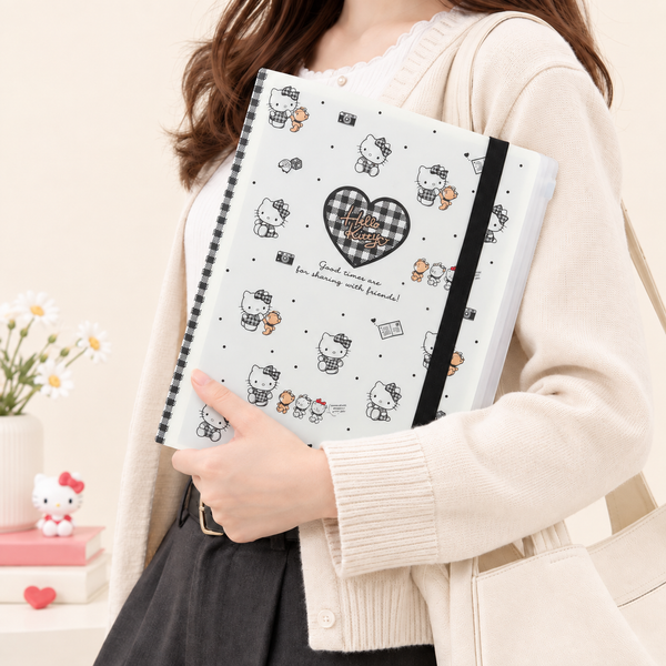 Hello Kitty Clear Book - A4 - Limited Sweet Check Edition - Black