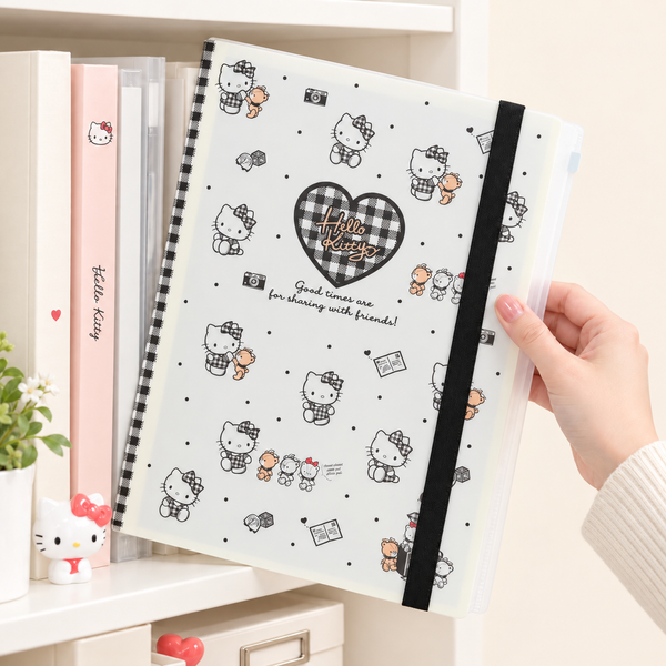Hello Kitty Clear Book - A4 - Limited Sweet Check Edition - Black