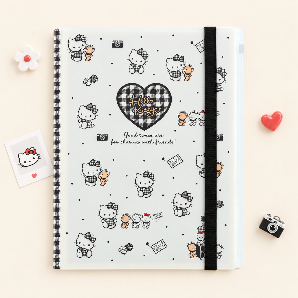 Hello Kitty Clear Book - A4 - Limited Sweet Check Edition - Black