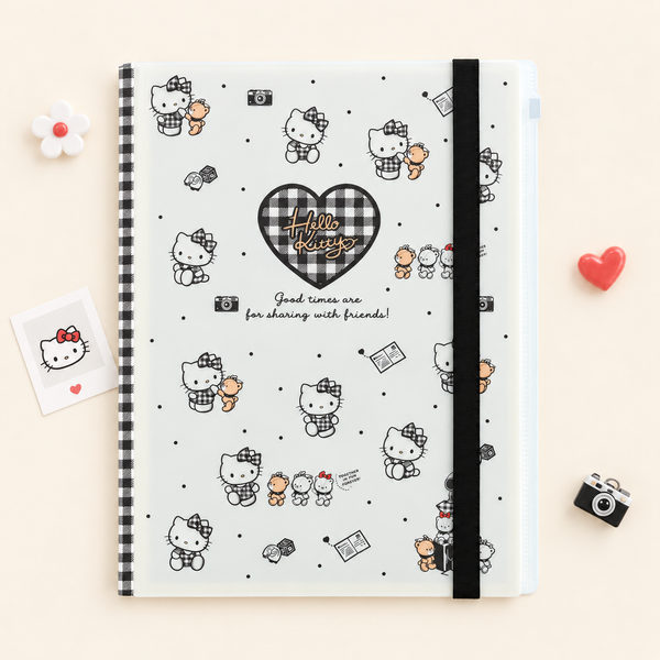 Hello Kitty Clear Book - A4 - Limited Sweet Check Edition - Black