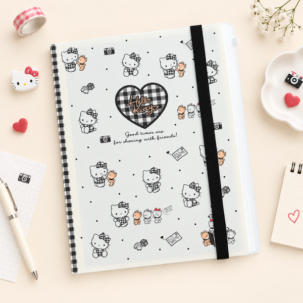 Hello Kitty Clear Book - A4 - Limited Sweet Check Edition - Black