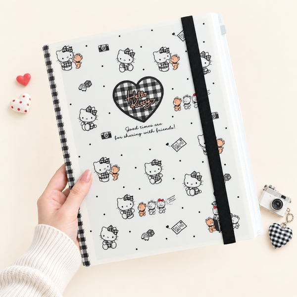 Hello Kitty Clear Book - A4 - Limited Sweet Check Edition - Black