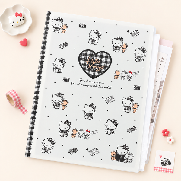 Hello Kitty Clear Book - A4 - Limited Sweet Check Edition - Black