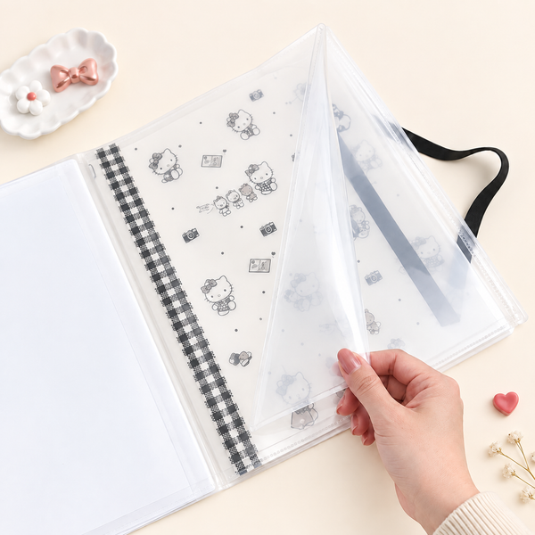 Hello Kitty Clear Book - A4 - Limited Sweet Check Edition - Black