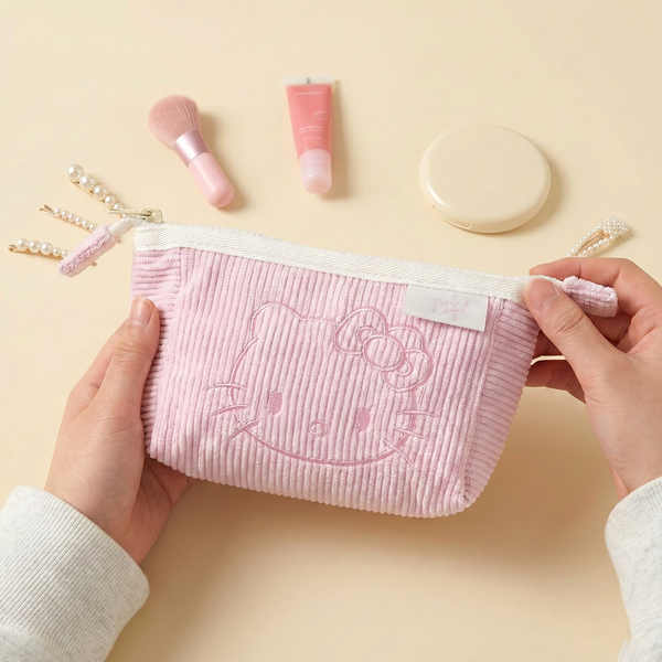 Hello Kitty Corduroy Cosmetic Pouch