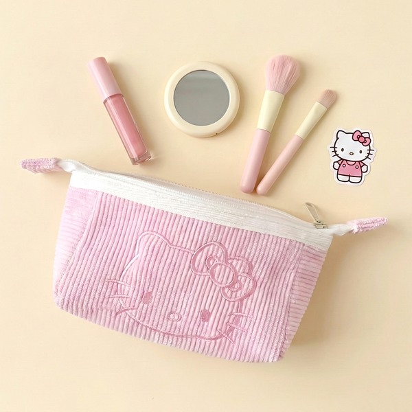 Hello Kitty Corduroy Cosmetic Pouch