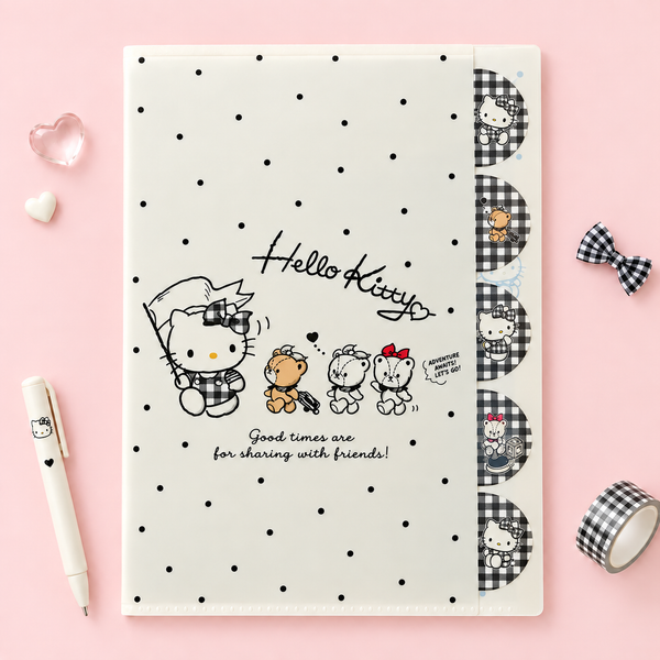 Hello Kitty Folder With Dividers - Limited Sweet Check Edition - Black