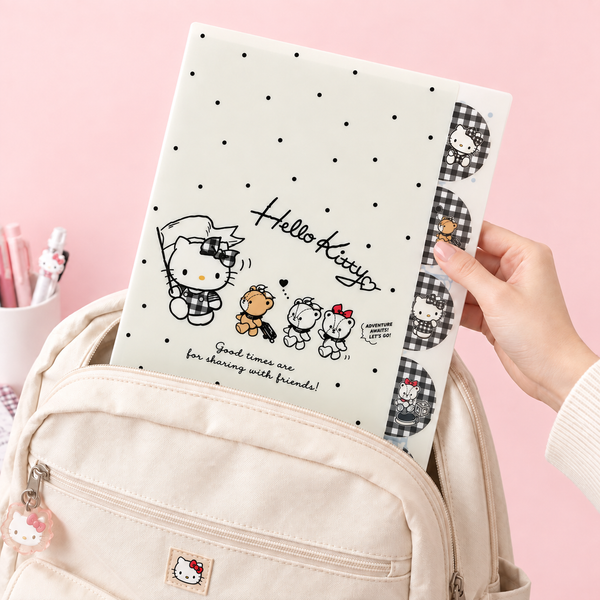 Hello Kitty Folder With Dividers - Limited Sweet Check Edition - Black
