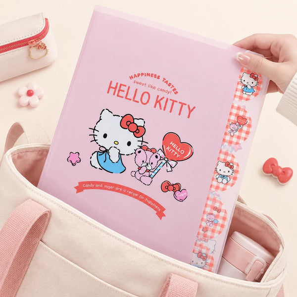 Hello Kitty Folder With Dividers - Limited Sweet Check Edition - Red