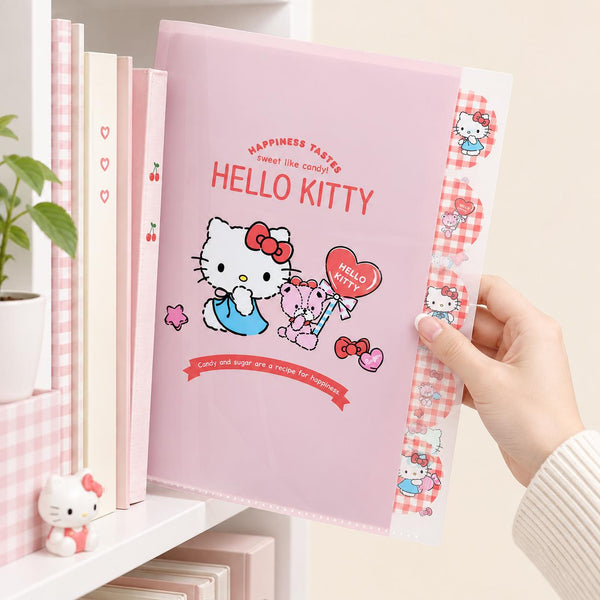 Hello Kitty Folder With Dividers - Limited Sweet Check Edition - Red