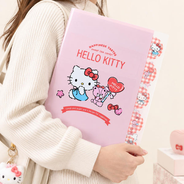 Hello Kitty Folder With Dividers - Limited Sweet Check Edition - Red