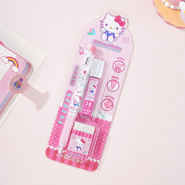 Hello Kitty Mechanical Pencil + Eraser + Refills Set
