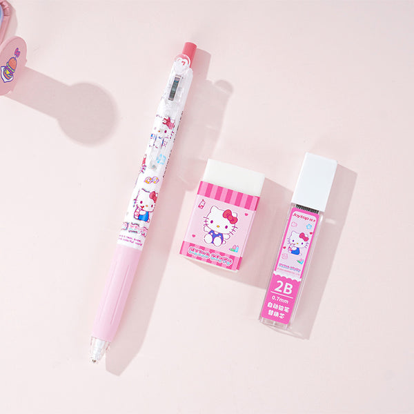 Hello Kitty Mechanical Pencil + Eraser + Refills Set