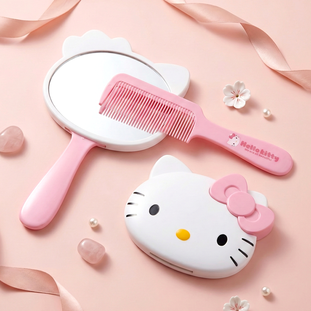 Sanrio Mirror + Comb Vanity Set - Hello Kitty