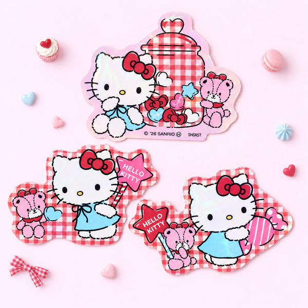 Hello Kitty Stickers - Limited Sweet Check Edition - Red