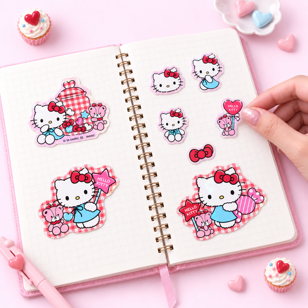 Hello Kitty Stickers - Limited Sweet Check Edition - Red
