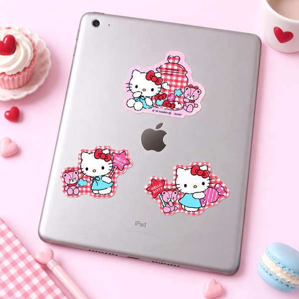 Hello Kitty Stickers - Limited Sweet Check Edition - Red