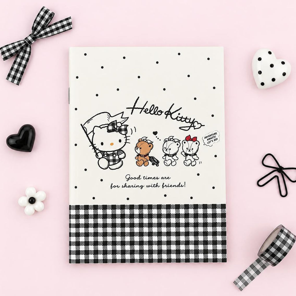 Hello Kitty Sweet Check A5 Notebook - Black
