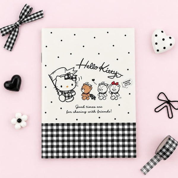 Hello Kitty Sweet Check A5 Notebook - Black