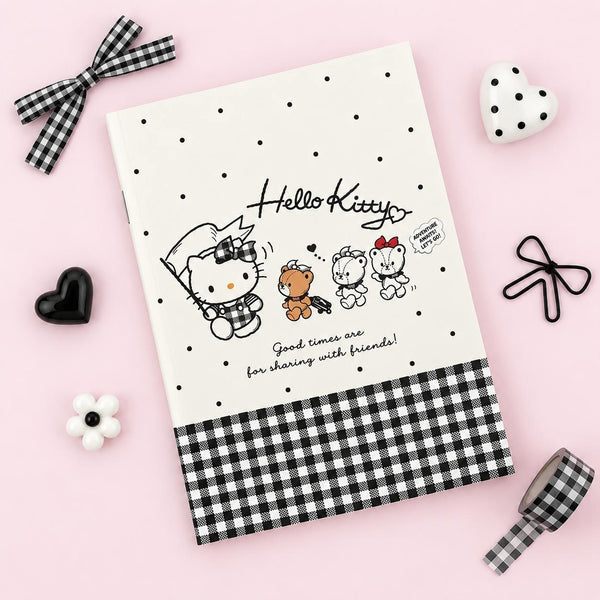 Hello Kitty Sweet Check A5 Notebook - Black