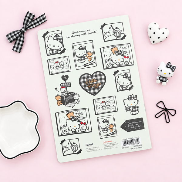 Hello Kitty Sweet Check A5 Notebook - Black