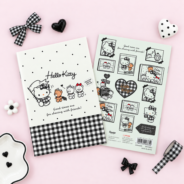 Hello Kitty Sweet Check A5 Notebook - Black