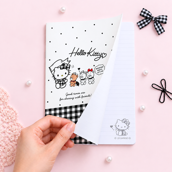Hello Kitty Sweet Check A5 Notebook - Black